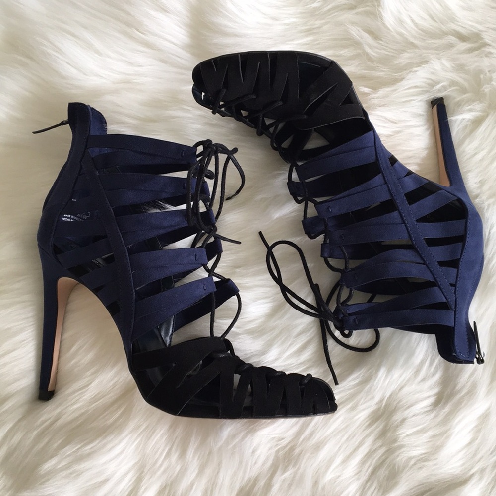 Zara Basic Collection Strappy Lace Up Heels